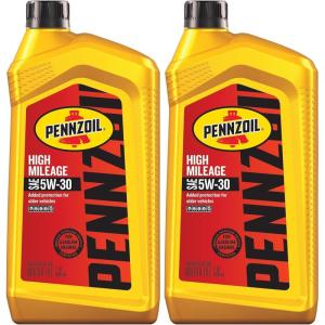 imagePennzoil High Mileage 5W20 Motor Oil 5 Quart 3 Pack1 Quart Pack of 2