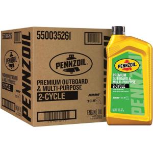 imagePennzoil Outdoor Premium Outboard ampamp MultiPurpose 2Cycle Engine Oil 1 Quart 6 Pack
