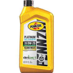 imagePennzoil Platinum Full Synthetic 0W20 Motor Oil 1Quart Case of 61Pack