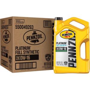 imagePennzoil Platinum Full Synthetic 0W20 Motor Oil 1Quart Case of 63Pack