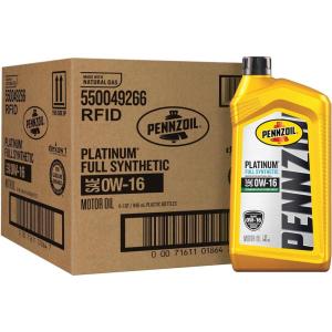 imagePennzoil Platinum Full Synthetic 0W20 Motor Oil 1Quart Case of 66Pack