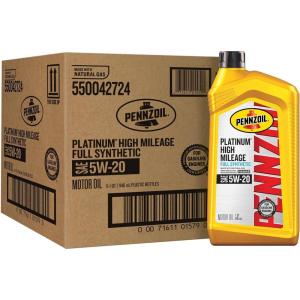 imagePennzoil Platinum High Mileage Full Synthetic 5W30 Motor Oil 1 Quart 6 Pack1 Quart